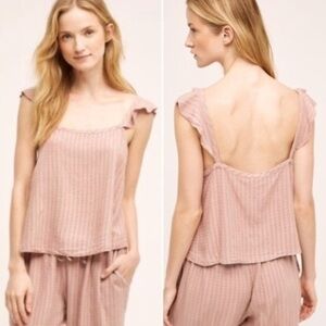 Saturday Sunday Anthropologie Flutter Sleeve Tank top size XS